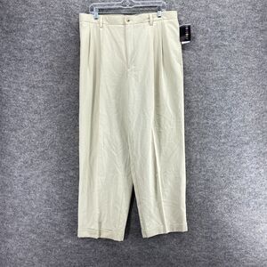 New Alexander Julian Pants Men 36*32 Beige High Rise Pleated Straight Pockets